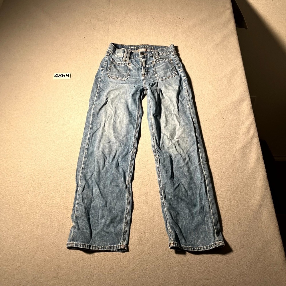 American Eagle‎ Outfitters Jeans Womens 00 Blue Denim Light Wash Straight Leg